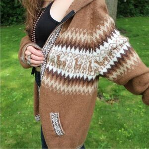Alpaca zip cardigan sweater